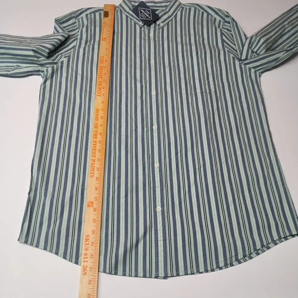 St John’s Bay Button Down Shirt Men's Size XLT‎ Blue Haze Striped Classic Fit